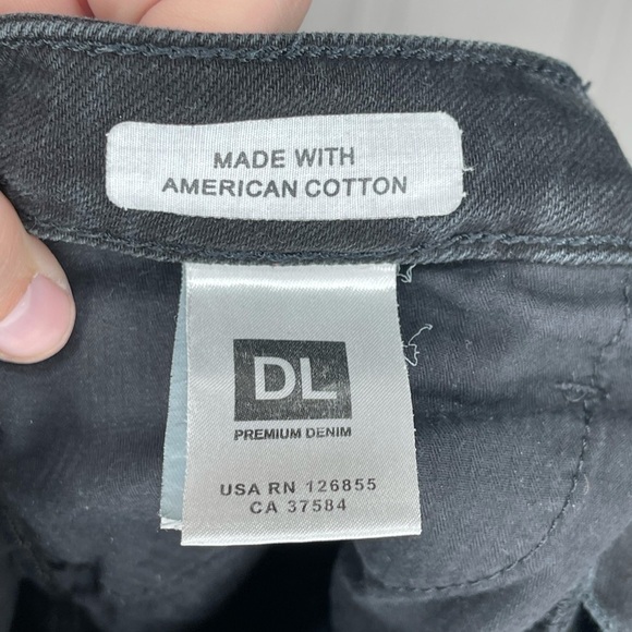 DL1961 x REVOLVE Monet Ultra High Rise Distressed Cutoff Black Denim Shorts, 25 - Picture 7 of 11